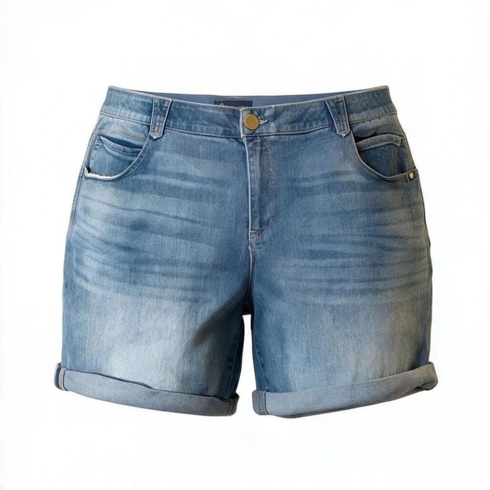 Democracy "Ab"solution Plus Size 22W Cuffed Denim Shorts